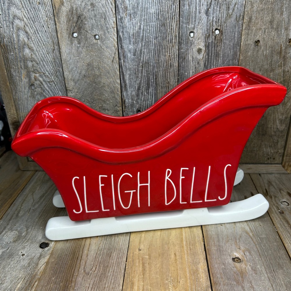 Rae Dunn Christmas Winter: Sleigh Bells Santa's Sleigh Decor